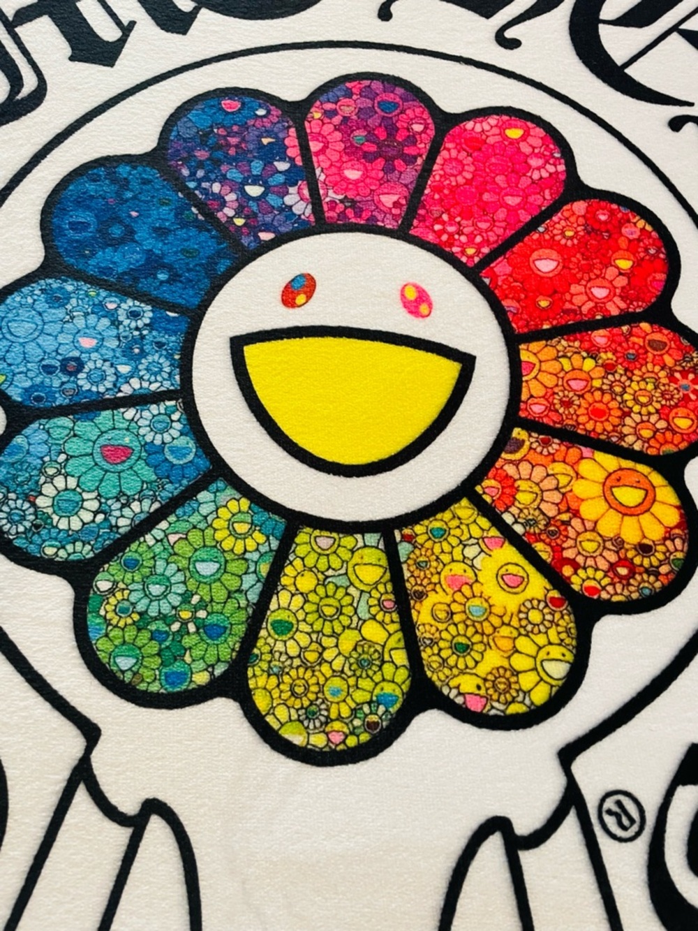 Chrome Hearts Rainbow Smiley Flower Rug in White and Multicolor
$40 - Picture 3 of 3